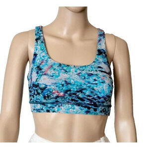 Lululemon Energy Bra Medium Support B-D Cup Quick Start Multi Blue Size 6